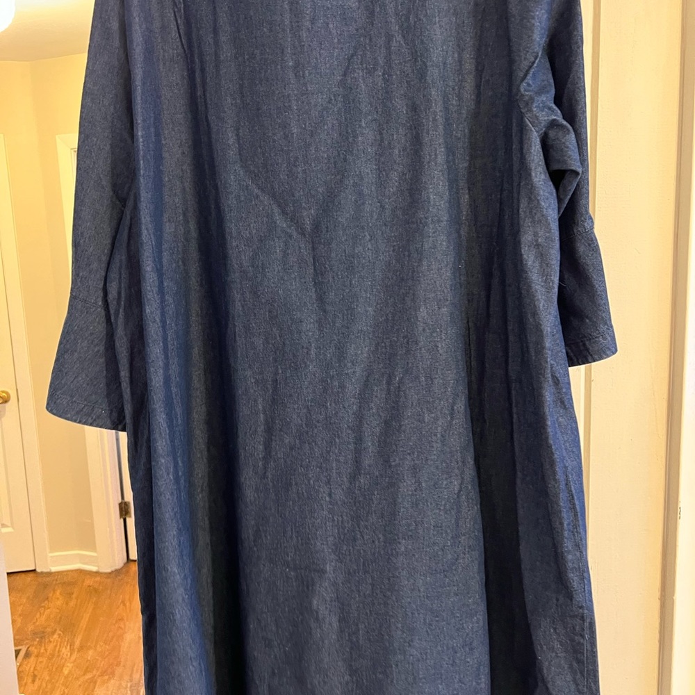 Draper James Chambray Ruffle Shift Dress. - image 8